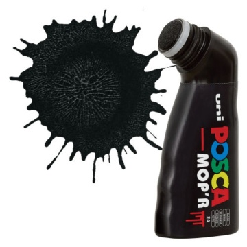 Marker UNI Posca mop'r PCM22, varf rotund buretat 3.0-19.0mm, negru - M1424 - Img 1