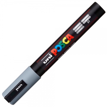 Marker UNI Posca PC-5M, varf rotund, 1.8-2.5mm, gri - M865 - Img 2