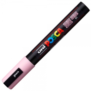 Marker UNI Posca PC-5M, varf rotund, 1.8-2.5mm, roz deschis - M638 - Img 2