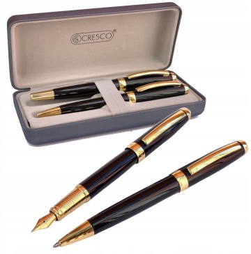 Set cadou stilou + pix Cresco Symphony 850005 SY-03, corp metalic negru clips auriu - S1895 - Img 1