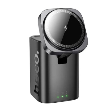 Statie Incarcare Wireless Hoco CQ20A, 2x USB-C, USB, 65W, Qi Charging, Stand, 6in1, negru - Img 1