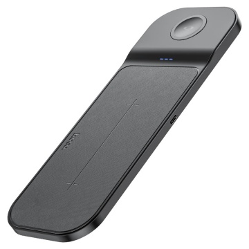 Statie Incarcare Wireless, Hoco CQ6, SAM Series, 5V, 3A, Qi Charging, Magnetic, 3 in 1, negru - Img 1