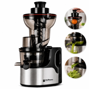 Storcator cu presare la rece Hoffmans HM-636, Slow Juicer, 200W, tub alimentare 130 mm, motor 100% cupru, extractie suc pana la 96%, negru/inox - Img 8