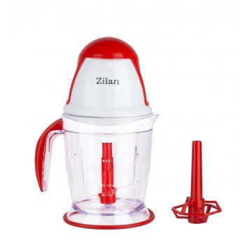 Tocator legume-fructe Zilan ZLN3253 – 500W, vas plastic 1.5L, lame inox, motor cupru, roșu/alb - Img 3