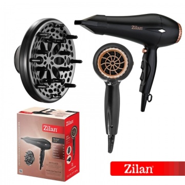 Uscator de par Zilan ZLN1239 2200W 3 trepte viteza temperatura concentrator difuzor negru - Img 5