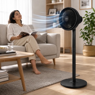 Ventilator aer cu picior Zilan ZLN2556, 65W, 3 trepte viteza, oscilatie, negru - Img 5