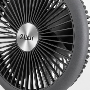 Ventilator portabil reincarcabil Zilan ZLN4000, USB, 5W, 18 cm, gri - Img 3