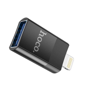 Adaptor USB-A la Lightning, OTG Hoco UA17, transfer date, negru - Img 1