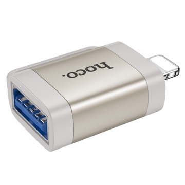 Adaptor USB-A la Lightning, OTG Hoco UA31A, transfer date, gri - Img 2