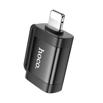 Adaptor USB-A la Lightning, OTG Hoco UA31A, transfer date, negru - Img 3