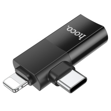 Adaptor USB-A la USB-C/Lightning, 2 in 1, OTG Hoco UA17, incarcare si transfer, negru - Img 4