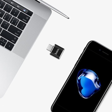 Adaptor USB-A la USB-C, OTG Hoco UA5, transfer date, negru - Img 3