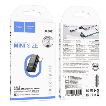 Adaptor USB-C/Lightning la USB-A, OTG Hoco UA36E, incarcare si transfer, negru - Img 6