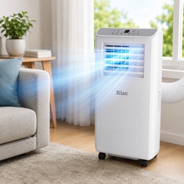 Aer conditionat portabil Zilan ZLN2495, 7000 BTU, functie racire dezumidificare ventilatie, telecomanda, alb - Img 2