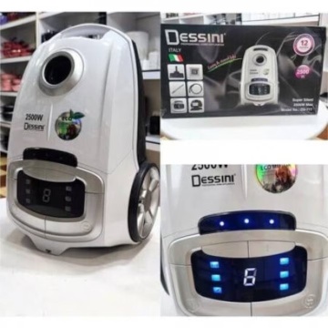 Aspirator cu sac 2500W, Putere mare de aspirare Dessini, capacitate 2.5L, raza de actiune 7m, filtru HEPA, LED Display, 6 nivele filtrare aer, gri - Img 5