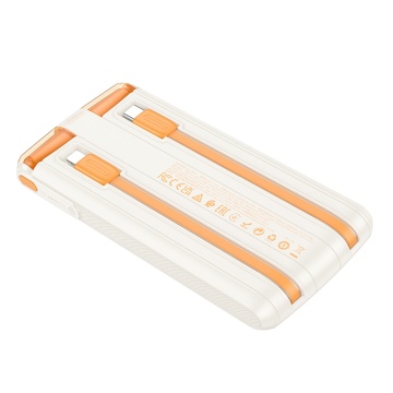 Baterie externa Hoco J127A, 10000mAh cu mini-cabluri USB-C / Lightning, 20W, Display LED, Mecha Dual, Alb - Img 4