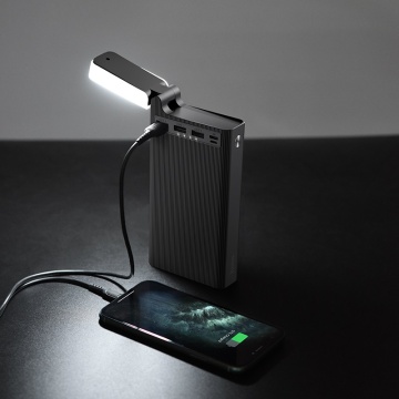 Baterie externa Hoco J62, 30000mAh, 3xUSB-A, incarcare wireless, lampa LED, 10W, Negru - Img 3