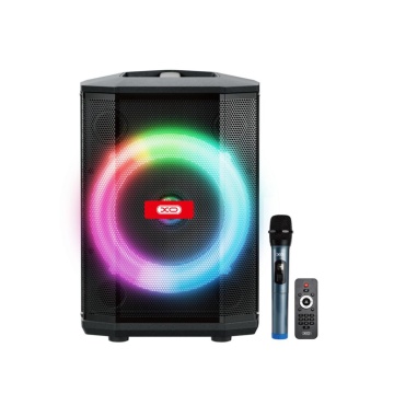 Boxa portabila 40W, XO F53, wireless BT 5.0, 3600mAh, microfon, telecomanda, TF card, lumina ambientala RGB, negru - Img 1