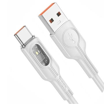 Cablu USB-A la Lightning, Hoco U120, 2.4A, LED Power, 1.2m, gri - Img 3