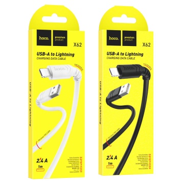 Cablu USB-A la Lightning, Hoco X62, 18W, 2.4A, 1m, alb - Img 5
