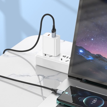Cablu USB-A la USB-C, Hoco X102, 3A, Braided, 1m, negru - Img 5