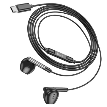 Casti cu Fir Hoco M123, In Ear, USB-C, 1.2m, Mic & Volume Key, HiFi, negru - Img 2