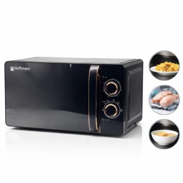 Cuptor cu Microunde Hoffmans HM765, Capacitatea 20L, 700W cu Temporizator 30 Min si 5 Niveluri de Putere, Negru