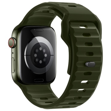 Curea silicon pentru iWatch, Hoco WA27, Universal Size, Flexibile Band, Stepped, verde - Img 2