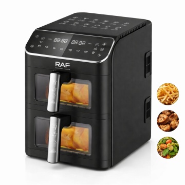 Friteuza cu Aer Cald Dubla Raf R5284, Capacitate 12L, 2800W Control Digital, Negru