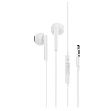 Handsfree Hoco M64, In Ear, 3.5mm, 1.2m, Driving, Mic & Volume Key, HiFi, alb - Img 1