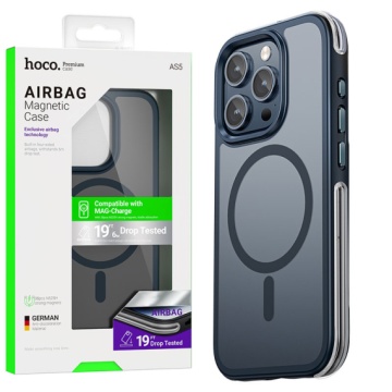 Husa compatibila iPhone 15 Hoco AS5, MagSafe, GripEdge, design mat, Frosted Blue - Img 5