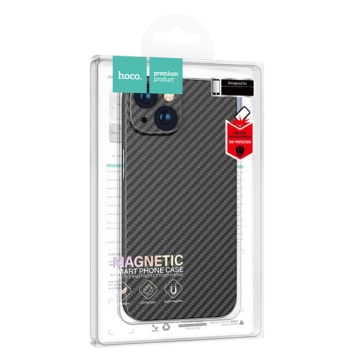 Husa iPhone 14 Plus Hoco, MagSafe, carbon, thin, protectie premium, negru - Img 2
