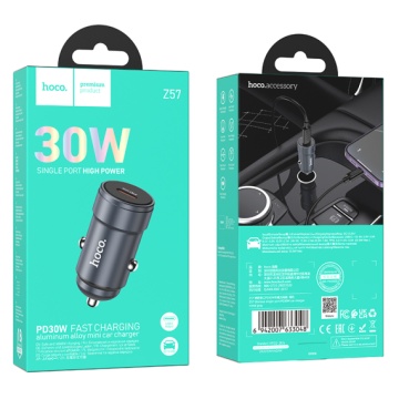 Incarcator Auto Hoco Z57, PD30W, 1xUSB-C, gri - Img 4