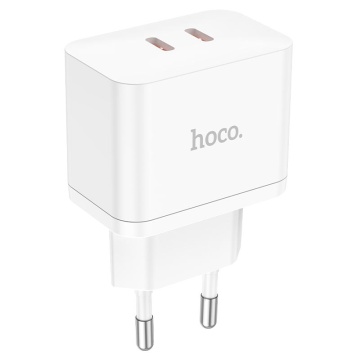 Incarcator Retea Hoco N29, 35W, 2xUSB-C, PD, alb - Img 1