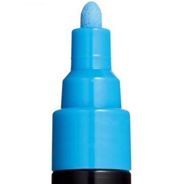 Marker UNI Posca PC-5M, varf rotund, 1.8-2.5mm, albastru deschis - M317 - Img 3