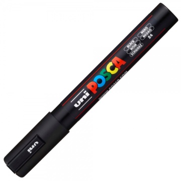 Marker UNI Posca PC-5M, varf rotund, 1.8-2.5mm, negru - M172 - Img 2