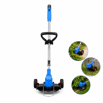 Motocoasa electrica cu roti 2 acumulatori 48V, fara fir, 18000 RPM, Autonomie Mare, 3 Tipuri de Lame de Taiere, Brat ajustabil, Pexor, Albastru - Img 8