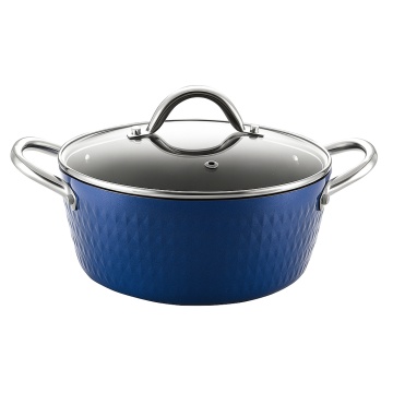 Oala cu capac Zilan ZLN9617 Diamond, baza inductie, ceramica si inox, 6 straturi, usor de curatat, 24 cm, 4L
