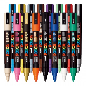 Set 16 Markere UNI Posca PC-5M, varf rotund 1.8-2.5mm, calitate premium - M1485 - Img 4
