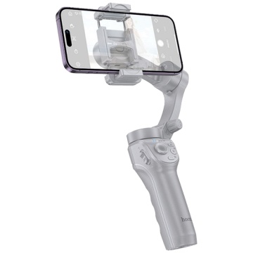Stabilizator imagine Hoco K24 – Suport telefon 3 axe, Gimbal Bluetooth 5.2, baterie 3600mAh, gri