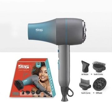 Uscator de par Profesional DSP 37023, 1400W, 2 trepte viteza, 4 accesorii, compact, negru/albastru - Img 6