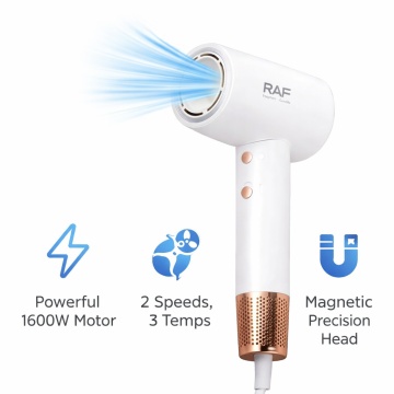 Uscator Par Profesional Raf R423 1600W, Control Inteligent, Temperatura si Cap Magnetic, Alb - Img 8