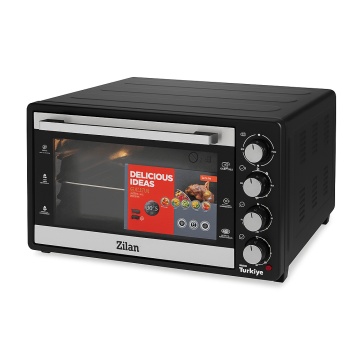 Zilan Cuptor electric ZLN3480, 2500 W, 80 L, ventilator, geam dublu, termostat reglabil, negru