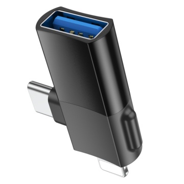 Adaptor USB-A la USB-C/Lightning, 2 in 1, OTG Hoco UA17, incarcare si transfer, negru - Img 3