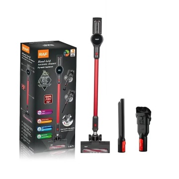 Aspirator fara fir RAF R8675, vertical si de mana, 120W, filtru HEPA, 4 accesorii, baterie 2200mAh, negru-rosu - Img 6