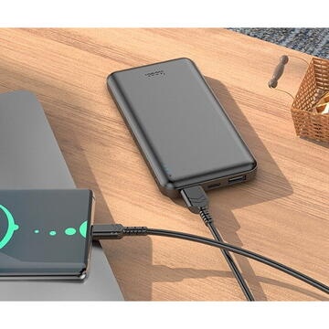 Baterie externa 10.000mAh, Hoco J100, 2xUSB-A, incarcare rapida, negru - Img 5