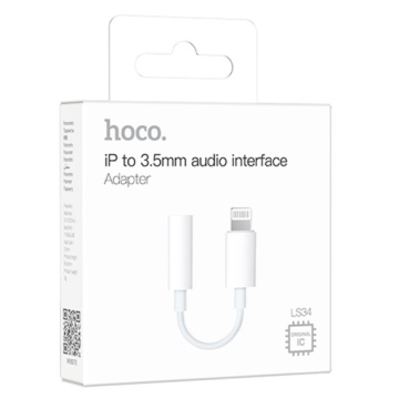 Cablu Audio Hoco LS34, Lightning la Jack 3.5mm (F) - 8cm, alb - Img 5