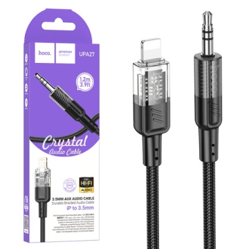 Cablu Audio Lightning la Jack 3.5mm (M) - 1.2m, Hoco UPA27, negru - Img 4