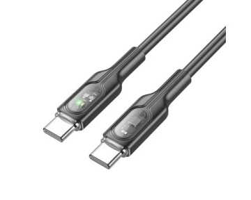 Cablu Type-C la Type-C, Hoco U120, PD60W, QC3.0, 3A, LED Power, 1.2m, negru - Img 2