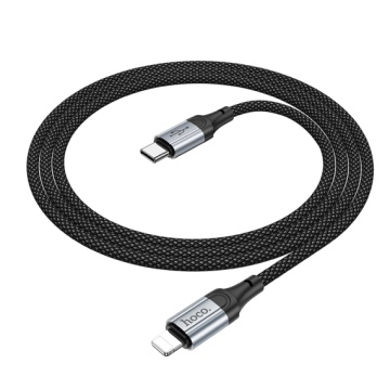 Cablu USB-C la Lightning, Hoco X102, PD27W, QC3.0, Braided, 1m, negru - Img 4